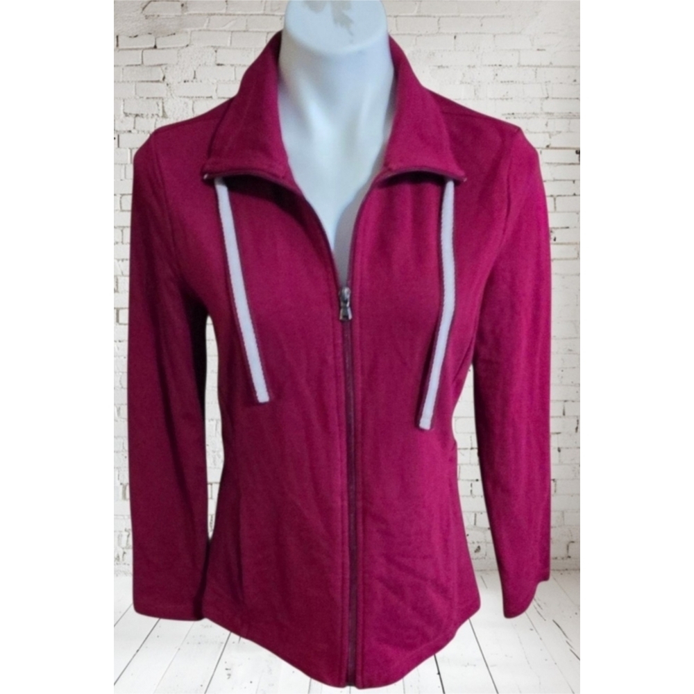 Talbots Factory Zip Front Jacket Maroon Size M - Picture 8 of 8